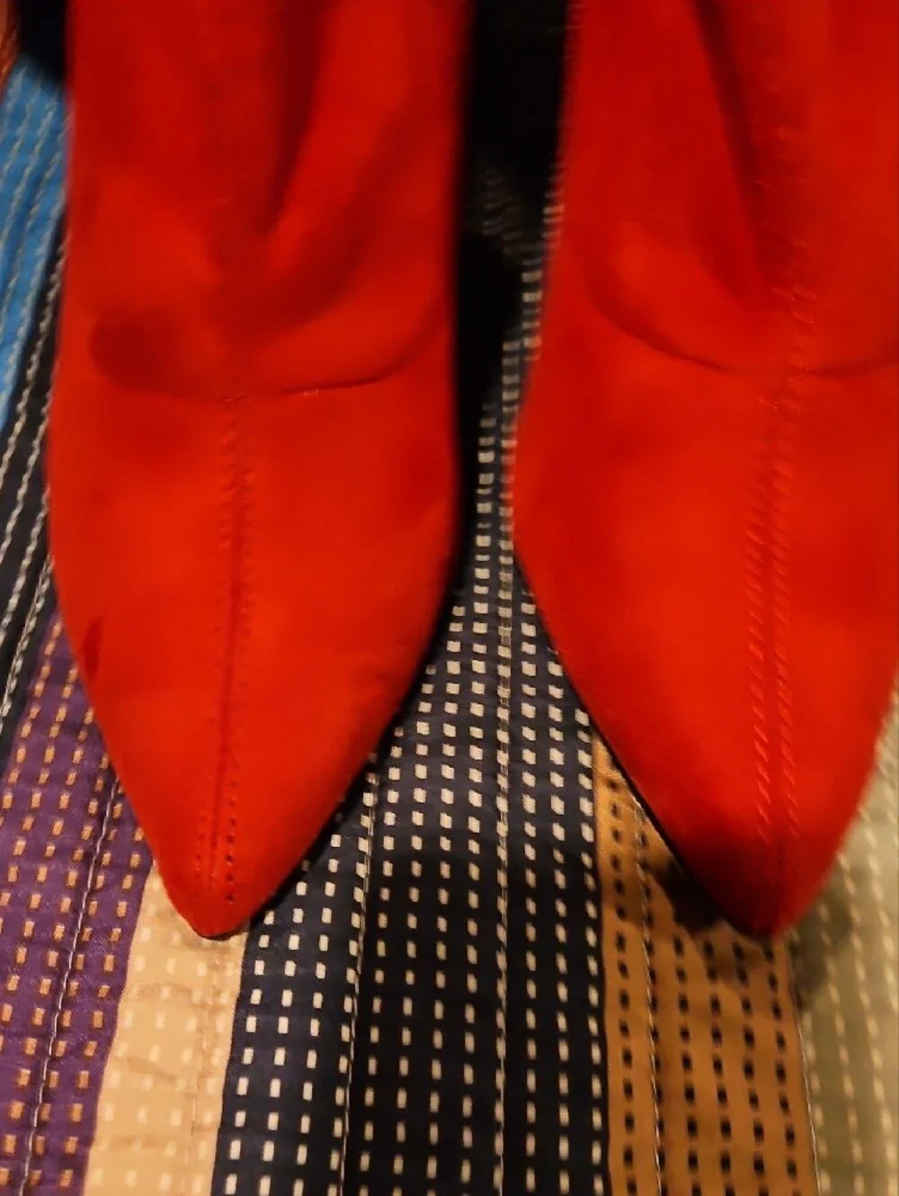 Women's Red Suede Pointed-Toe  Boots